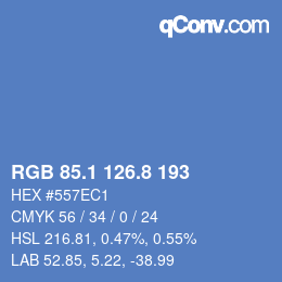 Farbcode: RGB 85.1 126.8 193 | qconv.com