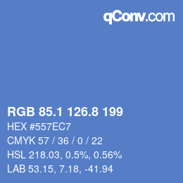 カラーコード: RGB 85.1 126.8 199 | qconv.com