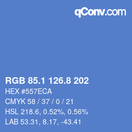 Color code: RGB 85.1 126.8 202 | qconv.com