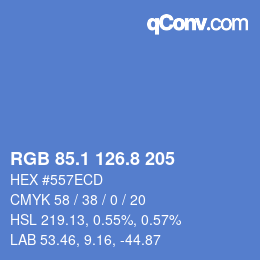 カラーコード: RGB 85.1 126.8 205 | qconv.com