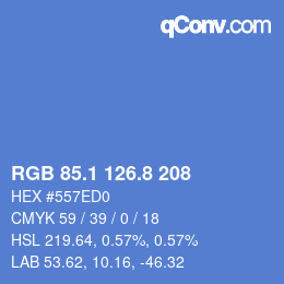 カラーコード: RGB 85.1 126.8 208 | qconv.com