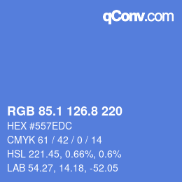カラーコード: RGB 85.1 126.8 220 | qconv.com