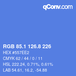 Color code: RGB 85.1 126.8 226 | qconv.com