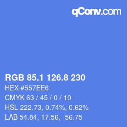 カラーコード: RGB 85.1 126.8 230 | qconv.com