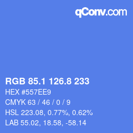 Color code: RGB 85.1 126.8 233 | qconv.com