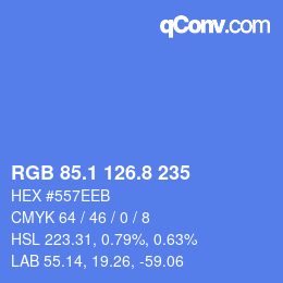 カラーコード: RGB 85.1 126.8 235 | qconv.com