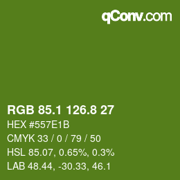 カラーコード: RGB 85.1 126.8 27 | qconv.com