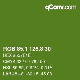カラーコード: RGB 85.1 126.8 30 | qconv.com
