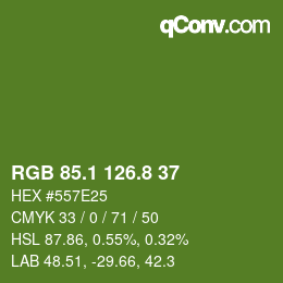 カラーコード: RGB 85.1 126.8 37 | qconv.com