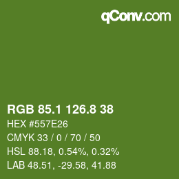 カラーコード: RGB 85.1 126.8 38 | qconv.com