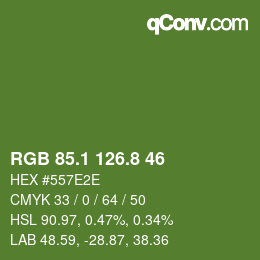 カラーコード: RGB 85.1 126.8 46 | qconv.com