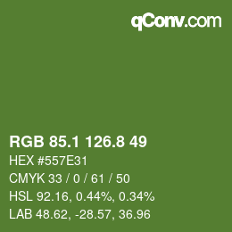 カラーコード: RGB 85.1 126.8 49 | qconv.com
