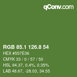 カラーコード: RGB 85.1 126.8 54 | qconv.com