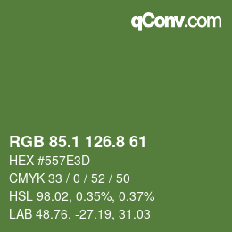 カラーコード: RGB 85.1 126.8 61 | qconv.com