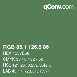 Color code: RGB 85.1 126.8 86 | qconv.com