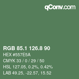 Color code: RGB 85.1 126.8 90 | qconv.com