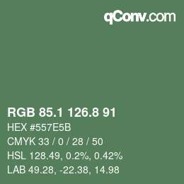 Color code: RGB 85.1 126.8 91 | qconv.com