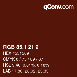 カラーコード: RGB 85.1 21 9 | qconv.com