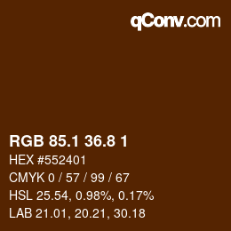 Código de color: RGB 85.1 36.8 1 | qconv.com