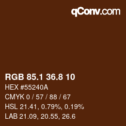 Color code: RGB 85.1 36.8 10 | qconv.com