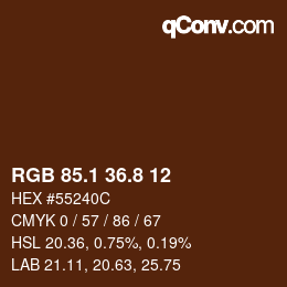 カラーコード: RGB 85.1 36.8 12 | qconv.com