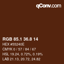 Color code: RGB 85.1 36.8 14 | qconv.com