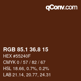 Color code: RGB 85.1 36.8 15 | qconv.com