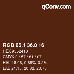 Color code: RGB 85.1 36.8 16 | qconv.com
