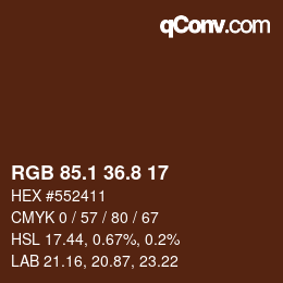 カラーコード: RGB 85.1 36.8 17 | qconv.com