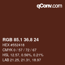 Color code: RGB 85.1 36.8 24 | qconv.com