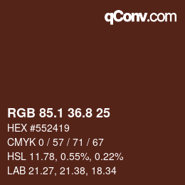 Color code: RGB 85.1 36.8 25 | qconv.com