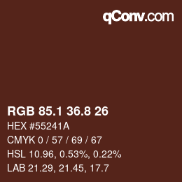 Color code: RGB 85.1 36.8 26 | qconv.com