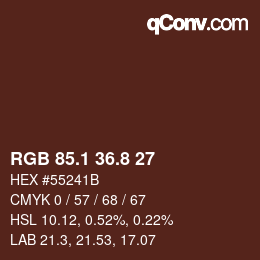 カラーコード: RGB 85.1 36.8 27 | qconv.com