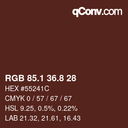 Color code: RGB 85.1 36.8 28 | qconv.com