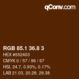 Color code: RGB 85.1 36.8 3 | qconv.com