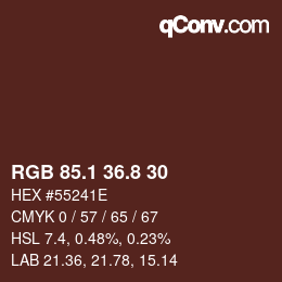 カラーコード: RGB 85.1 36.8 30 | qconv.com