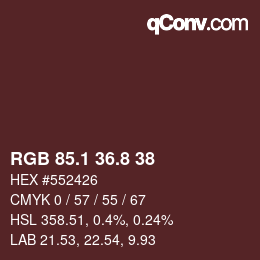 Color code: RGB 85.1 36.8 38 | qconv.com