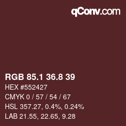 Color code: RGB 85.1 36.8 39 | qconv.com