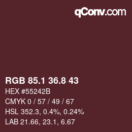 Color code: RGB 85.1 36.8 43 | qconv.com