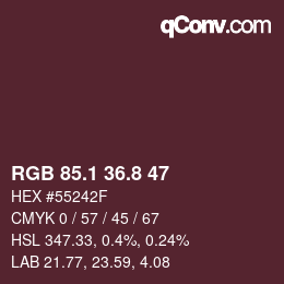 Color code: RGB 85.1 36.8 47 | qconv.com
