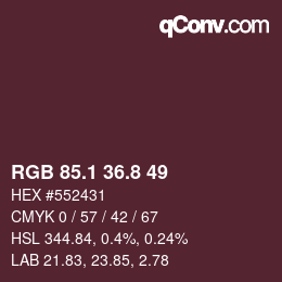 Color code: RGB 85.1 36.8 49 | qconv.com