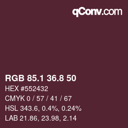 Color code: RGB 85.1 36.8 50 | qconv.com