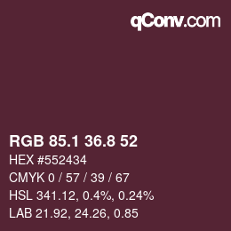 Color code: RGB 85.1 36.8 52 | qconv.com