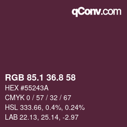 Color code: RGB 85.1 36.8 58 | qconv.com