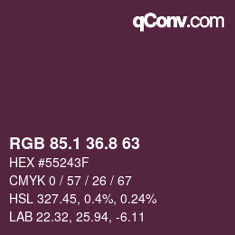 Color code: RGB 85.1 36.8 63 | qconv.com