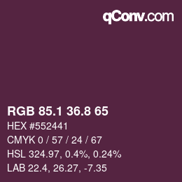 カラーコード: RGB 85.1 36.8 65 | qconv.com