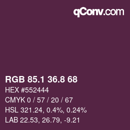 Color code: RGB 85.1 36.8 68 | qconv.com