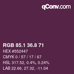 カラーコード: RGB 85.1 36.8 71 | qconv.com