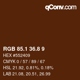 カラーコード: RGB 85.1 36.8 9 | qconv.com