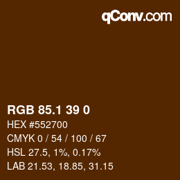 カラーコード: RGB 85.1 39 0 | qconv.com